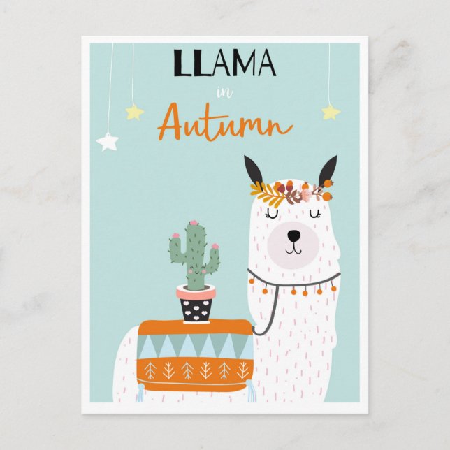 Tarjeta postal de llama linda (Anverso)