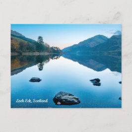 Tarjeta postal de Loch Eck en azul, Escocia