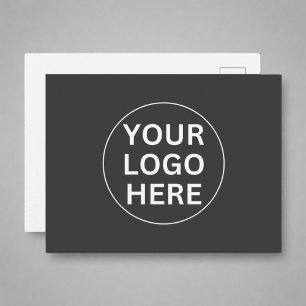 Tarjeta postal de logotipo de empresa l Gris promo