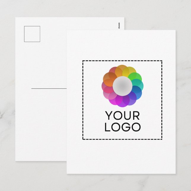 Tarjeta postal de logotipo personalizado, cantidad (Anverso / Reverso)