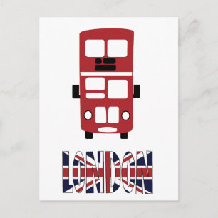 Tarjeta postal de Londres para el autobús rojo de 