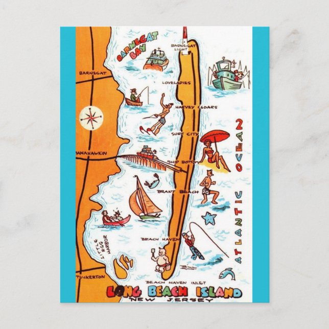 Tarjeta postal de Long Beach Island NJ (Anverso)