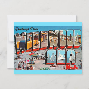 Tarjeta postal de los 60 de Wildwood By the Sea