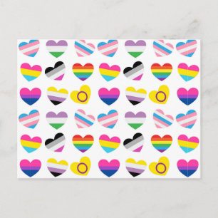 Tarjeta postal de los corazones del orgullo