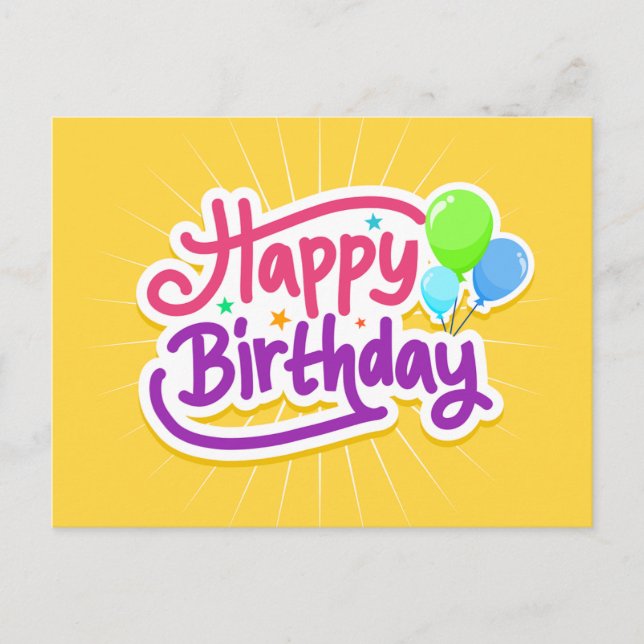 Tarjeta postal de los deseos de cumpleaños (Anverso)
