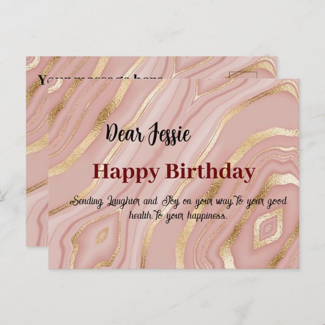 Tarjeta postal de los deseos de cumpleaños (Anverso / Reverso)