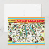 Tarjeta postal de los Finger Lakes de Nueva York