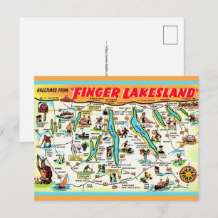 Tarjeta postal de los Finger Lakes de Nueva York