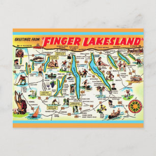 Tarjeta postal de los Finger Lakes de Nueva York