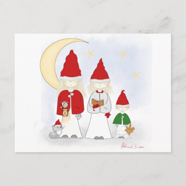 Tarjeta postal de los hermanos navidades (Anverso)