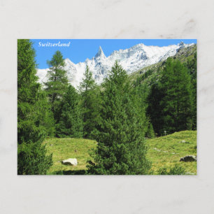 Tarjeta postal de los hermosos Alpes suizos