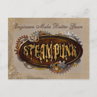 Tarjeta postal de los ingenieros de Steampunk