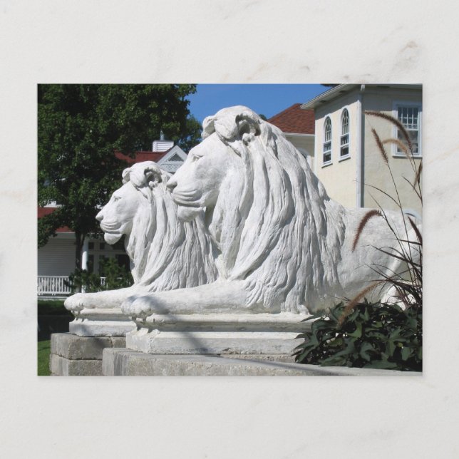 Tarjeta postal de los Leones de Piedra (Anverso)
