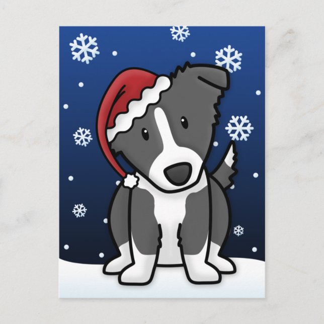 Tarjeta postal de los Navidades de Kawaii Border C (Anverso)