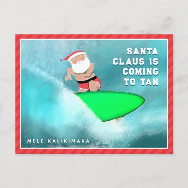 Tarjeta postal de los Navidades Hawaii Mele Kaliki (Anverso)