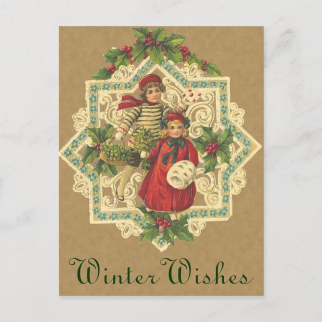 Tarjeta postal de los Navidades victorianos (Anverso)