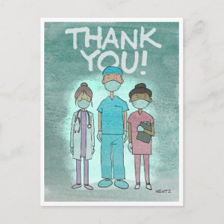 Tarjeta postal de los trabajadores sanitarios