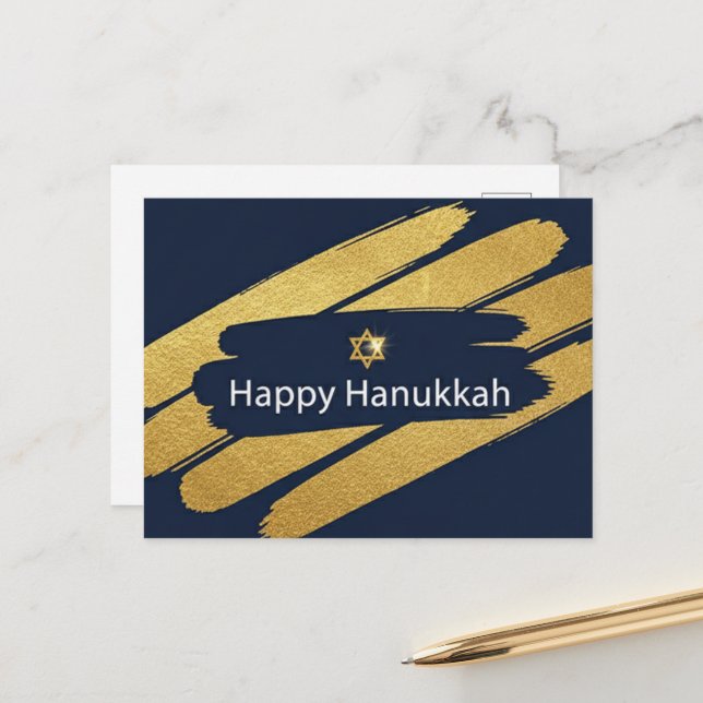 Tarjeta postal de luces de Hanukkah (Anverso/Reverso In Situ)