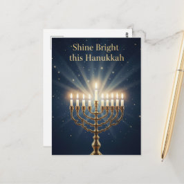 Tarjeta postal de luces de Hanukkah