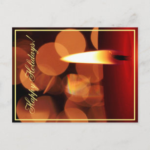 Tarjeta postal de luces de velas para días festivo