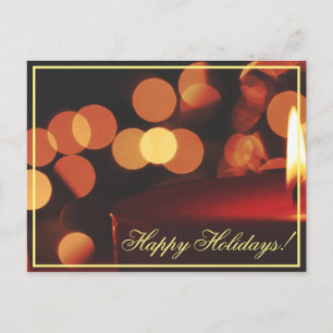 Tarjeta postal de luces de velas para días festivo