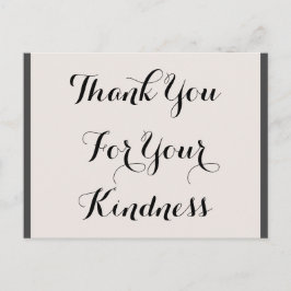 Tarjeta postal de lujo "Gracias por su amabilidad"