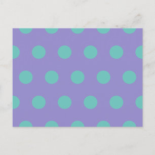 Tarjeta postal de lunares (Lavanda y aqua)