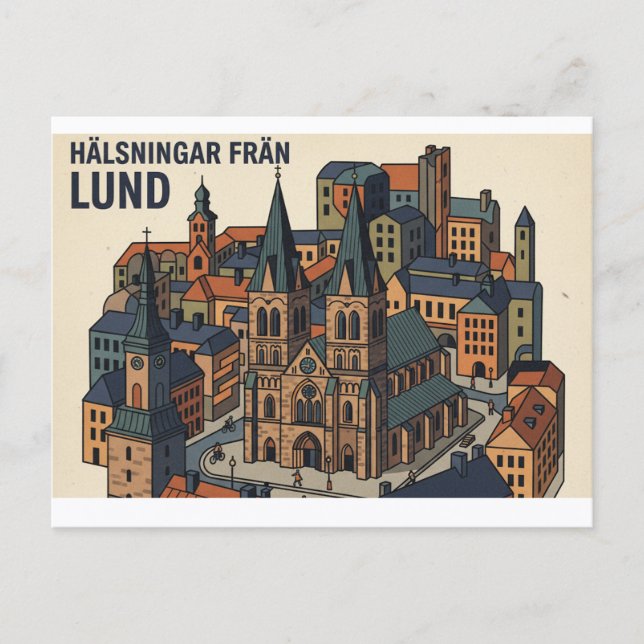 Tarjeta postal de Lund Suecia  (Anverso)