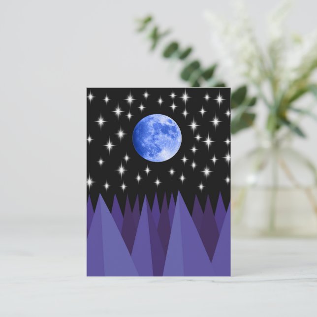 Tarjeta postal de luz estelar lunar (Anverso de pie)