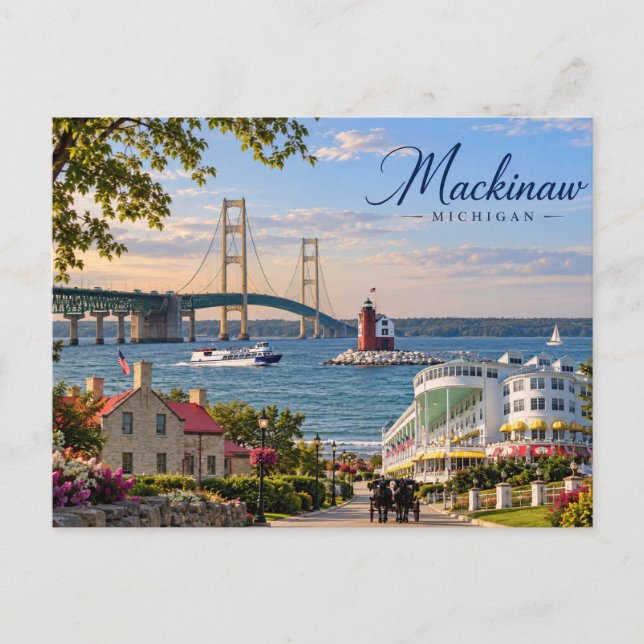 Tarjeta postal de Mackinaw (Anverso)