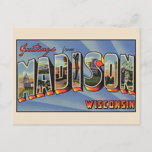 Tarjeta postal de Madison Wisconsin (Anverso)
