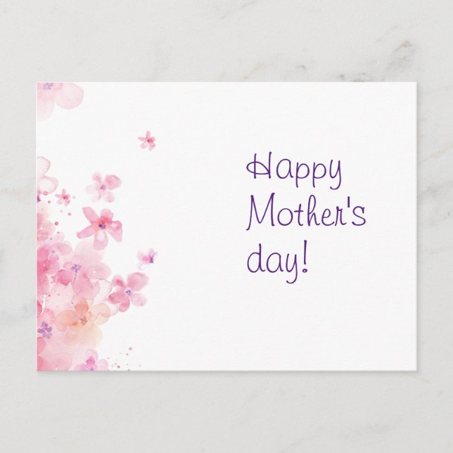 Tarjeta postal de madres de flores de acuarela min (Anverso)