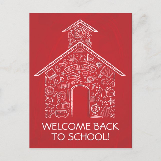 Tarjeta postal de maestros de escuela - Roja (Anverso)