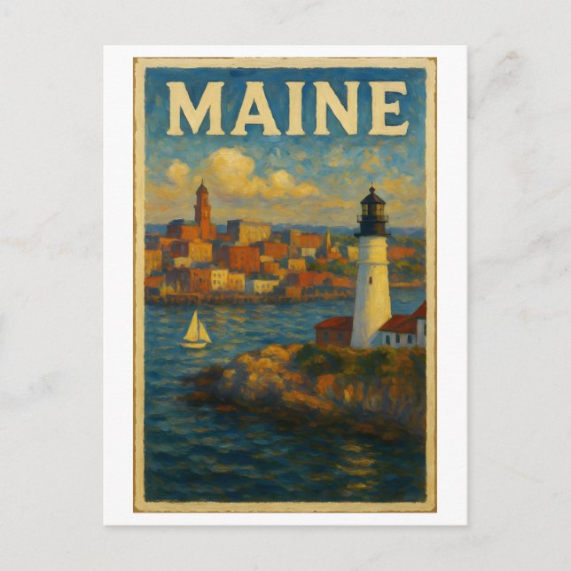 Tarjeta postal de Maine (Anverso)