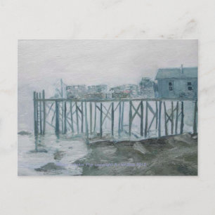 Tarjeta postal de Maine Lobster Pier de arte origi
