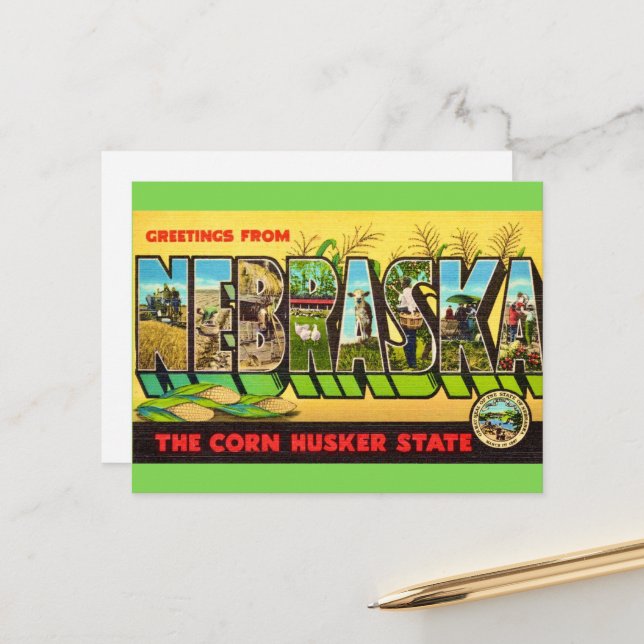 Tarjeta postal de maíz de Nebraska (Anverso/Reverso In Situ)