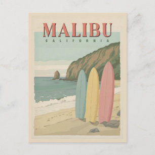 Tarjeta postal de Malibu, California - Sol, arena 