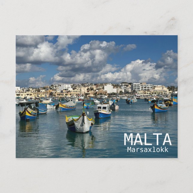¡Tarjeta postal de Malta - Marsaxlokk! (Anverso)
