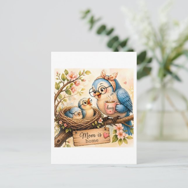 Tarjeta postal de mamá en casa (Anverso de pie)