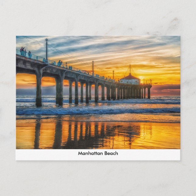 Tarjeta postal de Manhattan Beach Pier (Anverso)