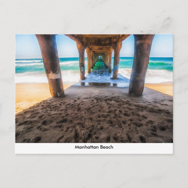 Tarjeta postal de Manhattan Beach Pier (Anverso)