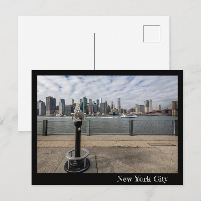 Tarjeta postal de Manhattan, Nueva York (Anverso / Reverso)