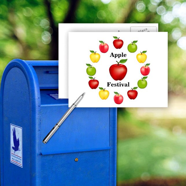Tarjeta Postal de Manzanas (Apples Postcard. Personalize with your custom text. Red & Yellow Delicious, Granny Smith, Pink Lady)