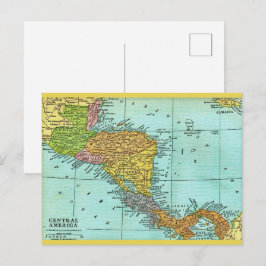 Tarjeta postal de mapa antiguo de Centroamérica