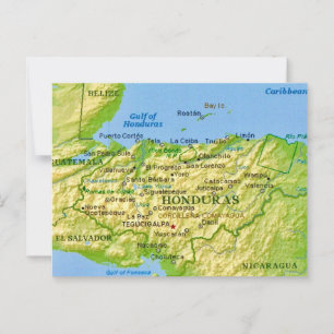 Tarjeta postal de mapa antiguo de Honduras