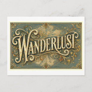 Tarjeta postal de mapa con estilo vintage de Wande