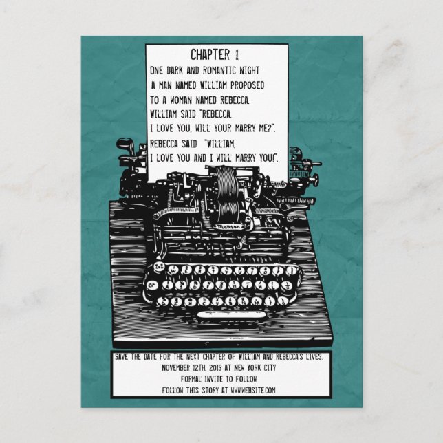 Tarjeta Postal de Máquina de Escribir Antigua (Anverso)