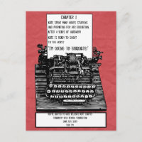 Tarjeta postal de máquina de escribir antigua