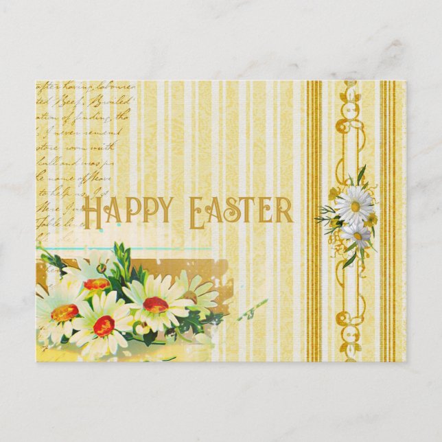 Tarjeta Postal de Margaritas de Pascua Antiguas (Anverso)