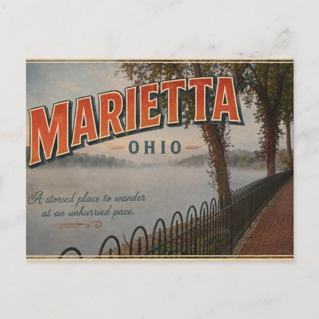 Tarjeta postal de Marietta Ohio (Anverso)
